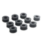 Motorcycle rear shock absorber buffer rings, black rubber washers with center holes (10)