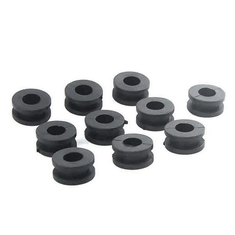 Motorcycle rear shock absorber buffer rings, black rubber washers with center holes (10)