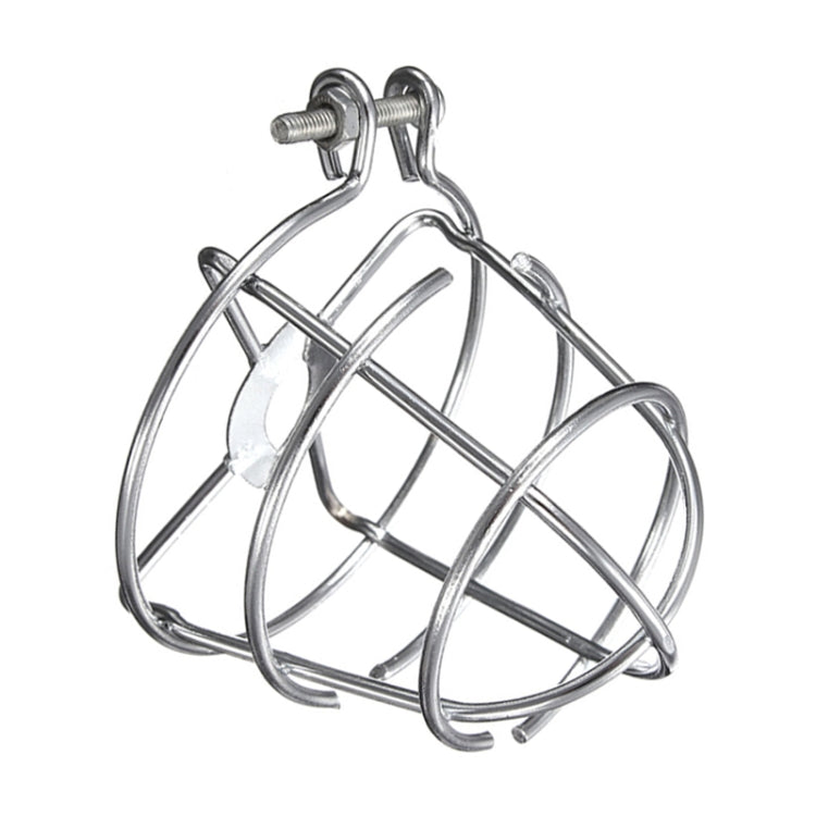 Sprinkler head guard bracket, chrome wire frame with U-bolts and side tabs