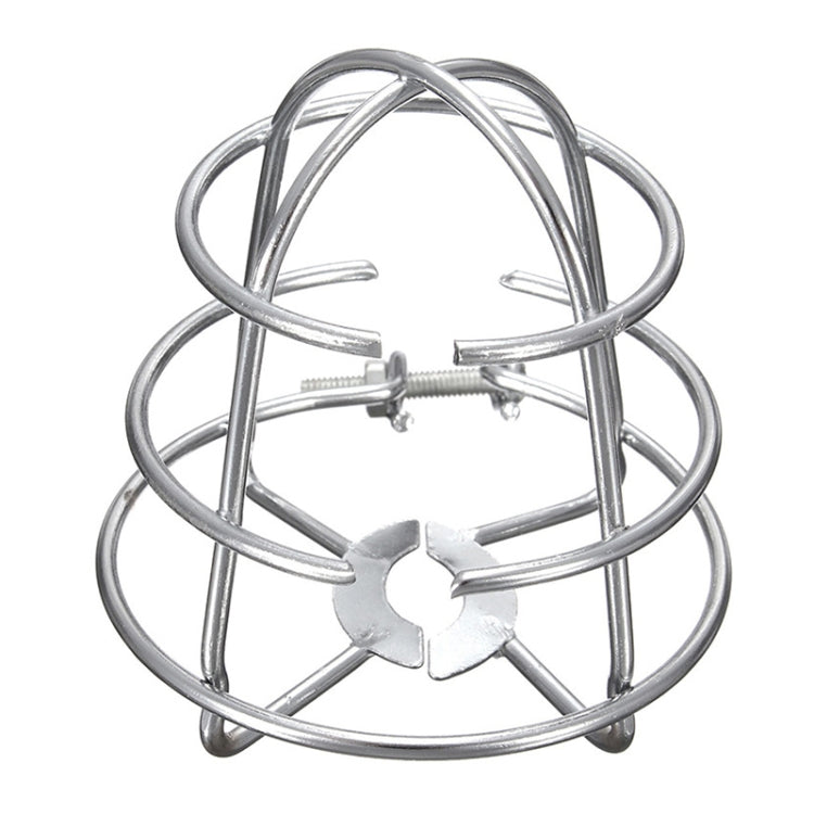 Sprinkler head guard bracket, chrome metal cage with central support crossbars