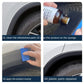 Crystal coating bottle with sponge application steps on a car tire