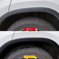 Car tire sidewall showing before and after renovation highlights