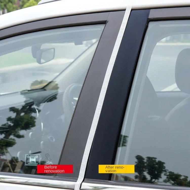 Car window trim with before and after renovation highlight