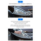 Car headlight repair instruction showing drying, then sponge application to lens
