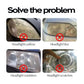 Car headlight repair problem examples with red X marks for yellowing, blur, oxidation, scratches