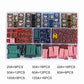 Assorted mini inline blade fuses in a clear multi-compartment tray