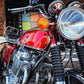 Amber LED motorcycle front turn signal lamp with chrome housing and amber lens
