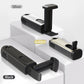 Car seat phone holder bracket set in black, gold, and silver with rotatable stand