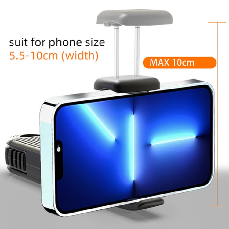 Telescopic car phone holder for wider phones; adjustable clamp supports screen size