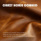 Crazy horse cowhide leather texture close-up with natural grain and warm tone