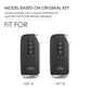 Key fob remote views for cover fit, showing button layout A and B
