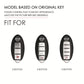 Key fob cover fit guide showing 3-, 4-, and 5-button key remotes
