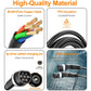 Black Type 2 EV charging cable with silver-plated pins and coiled TPU insulation.