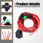 Fuel pump relay wiring kit with red wire harness and green inline fuse