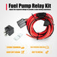 Fuel pump relay kit with red cables, relay module, and inline fuse holder