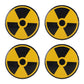 Wheel hub decorative sticker set, four yellow and black radiation disc designs