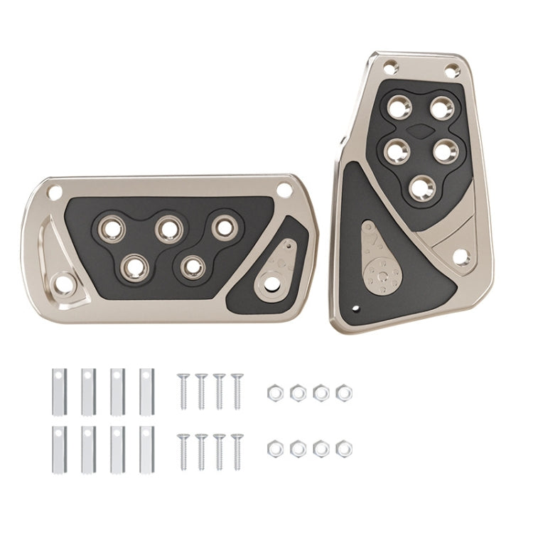 Car foot brake pedal cover with black insert and round silver bolt holes