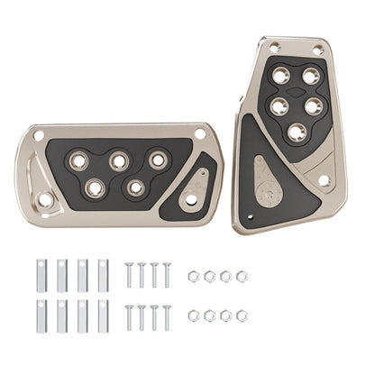 Car foot brake pedal cover with black insert and round silver bolt holes
