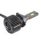 Car LED headlight bulb with ribbed heat sink and front yellow LED chip