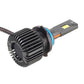 Single 9012 LED headlight bulb with blue collar, cooling fins, and plug connector