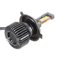Single H4 LED headlight bulb with black finned heatsink and exposed LED module