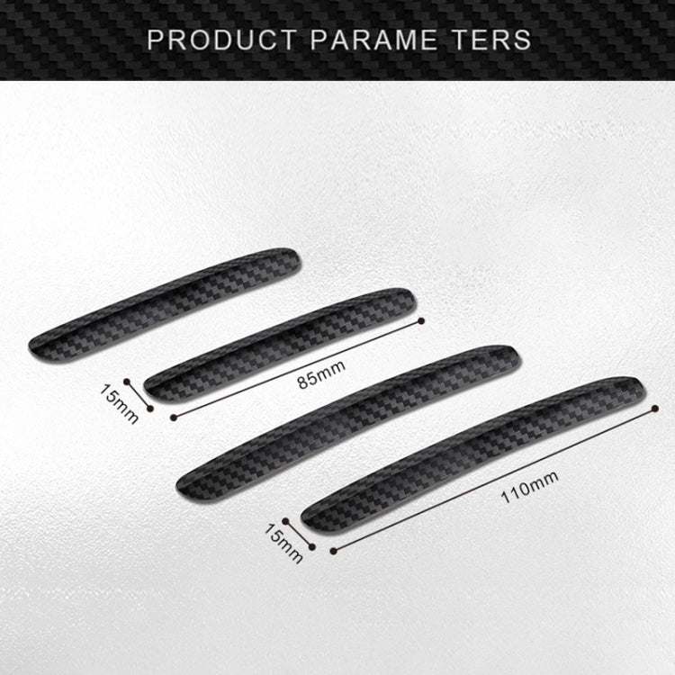 Carbon fiber anti-collision strips with size labels (15mm, 85mm, 110mm)