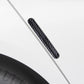 Single carbon fiber anti-collision strip on car door edge trim