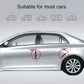 Two carbon fiber anti-collision strips on car door panels