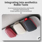 Car visor clip holders with glasses storage in black, beige, and red