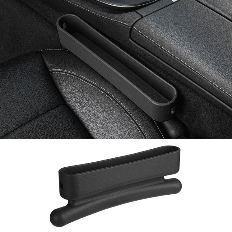 Car seat crevice storage box, black, with integrated holder tabs for gap storage
