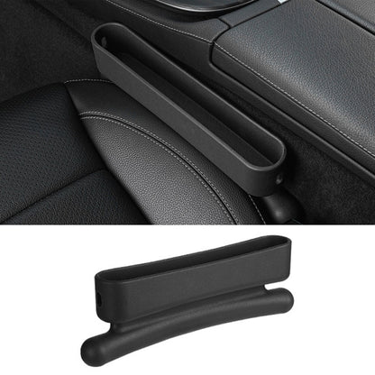 Car seat crevice storage box, black, with integrated holder tabs for gap storage