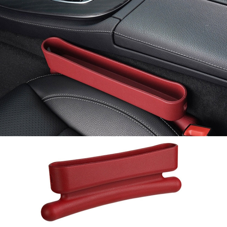 Car seat crevice storage box, red, with open tray and side grip handle
