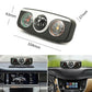 Compact black three-in-one car compass ball with thermometer and hygrometer dials.