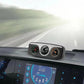 Installed three-gauge car dashboard compass with direction ball, thermometer, and hygrometer.