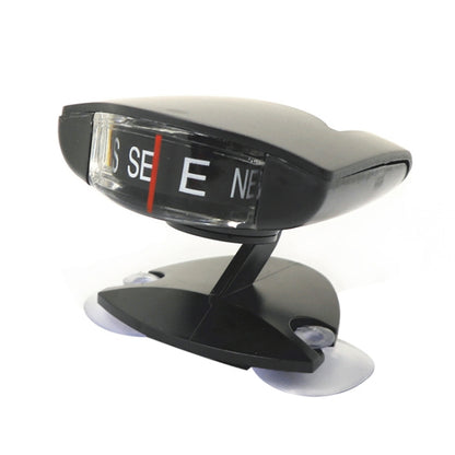 Black car compass ornament with suction cup base and snap-on stand