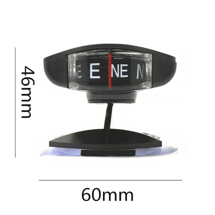 Black oval compass window on pedestal stand with suction-cup disc base