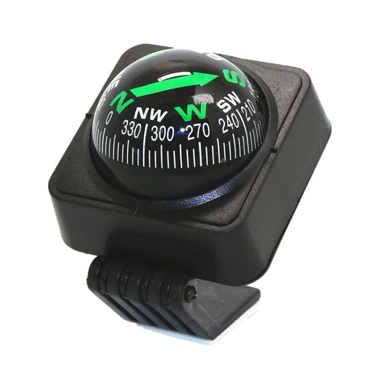 Black car compass ball decoration with green direction dial and multi-direction markings