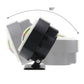 Black car inclinometer bracket and mount with angled dial housing, adjustable hinge and feet