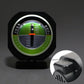 Car inclinometer level meter front with ON/OFF switch, lit green gauge and white light ring