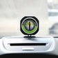 Car dashboard inclinometer level meter with small green LED dial and white light ring