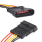 Car waterproof connector plug with black housing showing interior contacts and wire leads