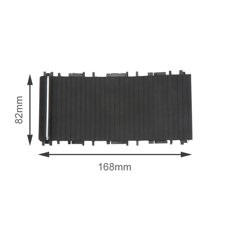 Black ribbed cup holder cover insert measuring 168mm x 82mm