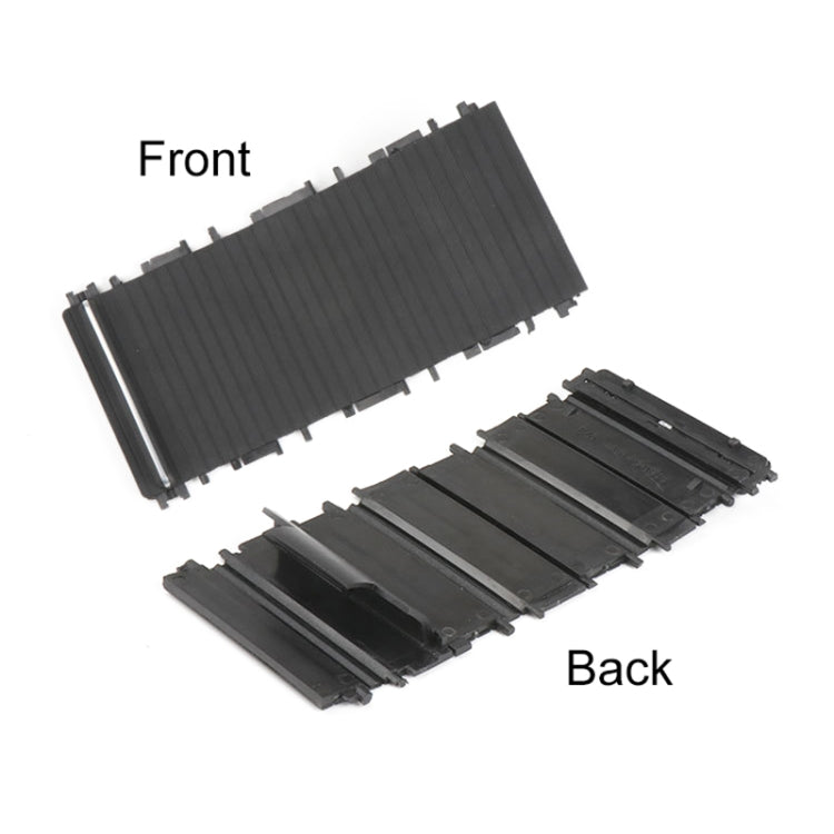 Black ribbed cup holder cover insert, front and back views