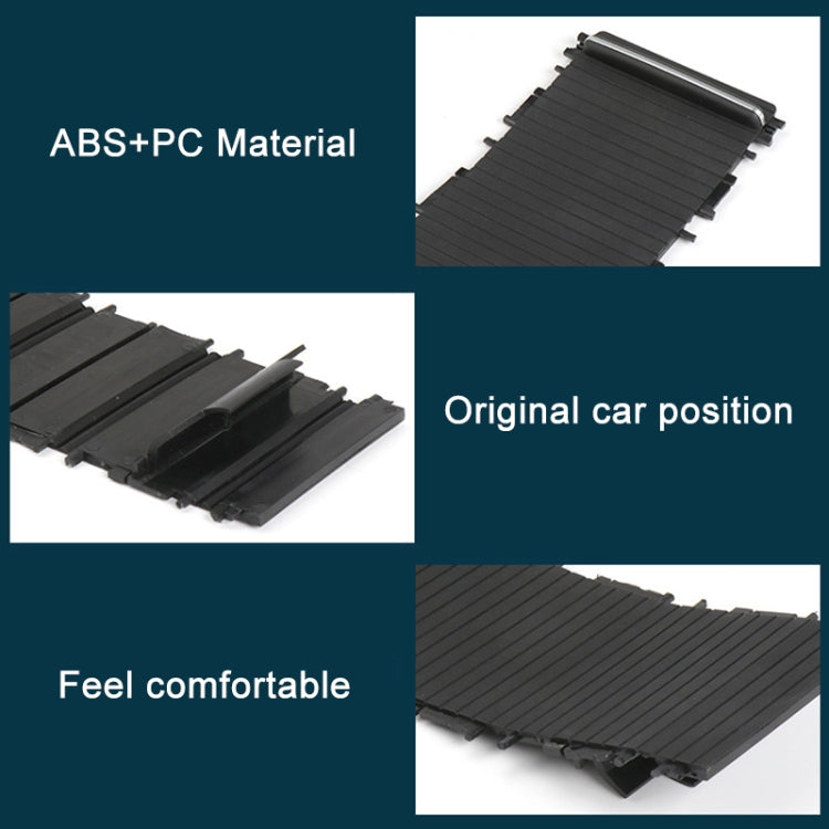 Black ribbed cup holder cover insert, ABS+PC material and fit shown
