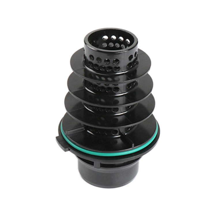 Stacked black turbo boost connector with green edge seal and circular port