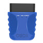 Blue OBDII Bluetooth OBD2 diagnostic adapter with black top and speaker-style grille