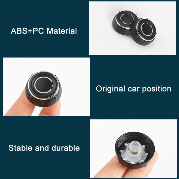 ABS+PC black audio knob cover with silver trim ring