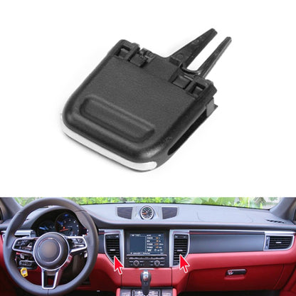 Black center air vent outlet paddle with mounting clips for Porsche Macan