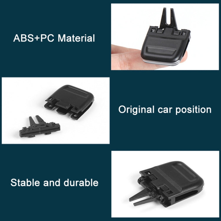 Black plastic air vent outlet paddle with mounting bracket parts