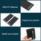 Pair of black ribbed armrest box covers with silver pull handles